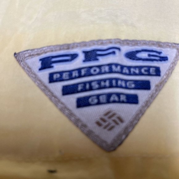 Columbia PFG Fishing Shirt Men's Yellow XL Nylon Short Sleeve Pockets Button-Up - Picture 4 of 11